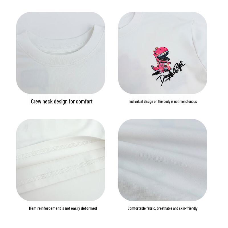 Boys' Summer Cotton Blend Short Sleeve T-shirt