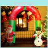 Festive Inflatable Christmas Decoration Glowing Santa Claus Snowman Gingerbread Man Yard Ornament