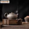100ml Retro Gilded Iron Glazed Teapot Japanese Crude Pottery Pot Traditional Tea Soaking Kettle Flower Tea Cafes Ornaments Gifts