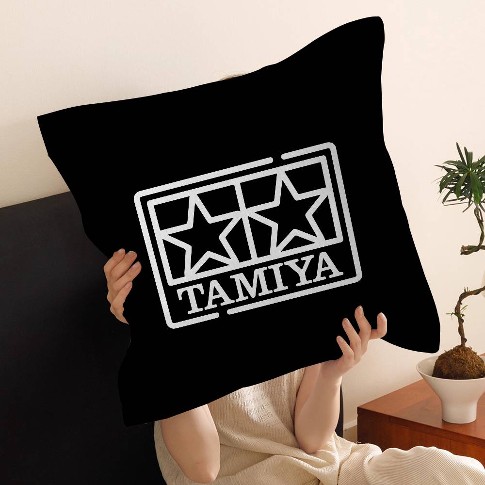 T-Tamiya Logo Pillowcase Toon Gift Cushion Cover Bedroom Home Sofa Chair Seat Decor Pillow Case