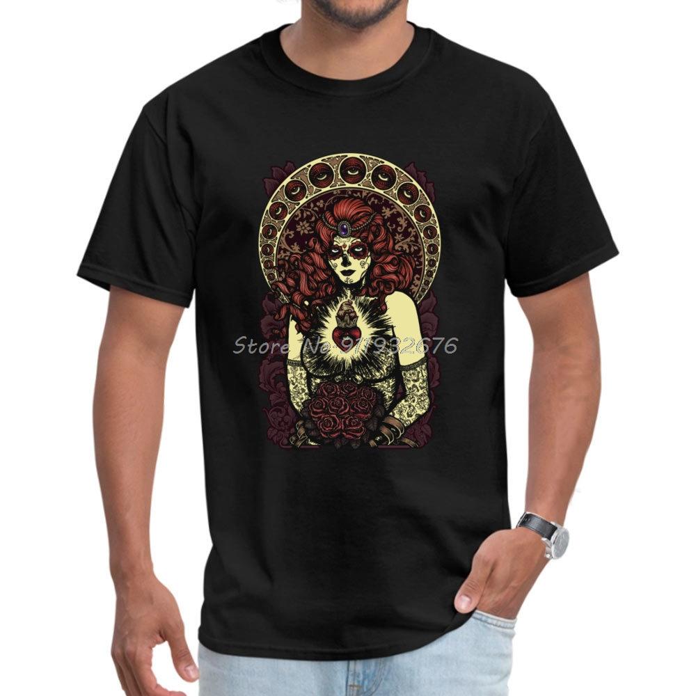 3D Black T Shirt For Men Sugar Skull Bride Variant Rose Print Tops Shirts Birthday Tops Shirts