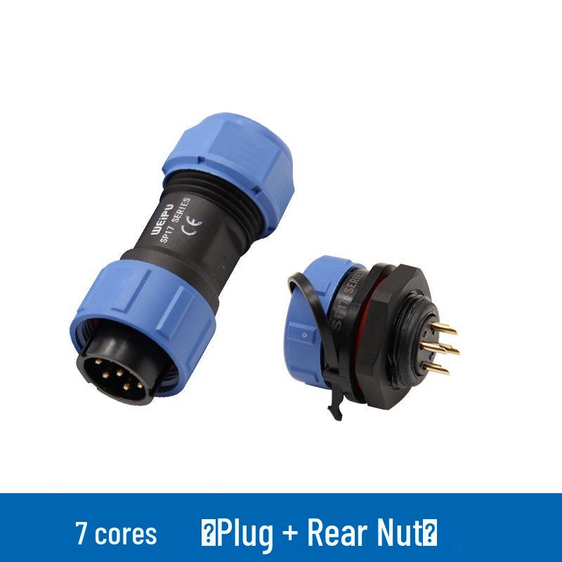 Weipu SP17 4-Pin Aviation Plug Mating Nut Socket Set, IP67 Waterproof Connector