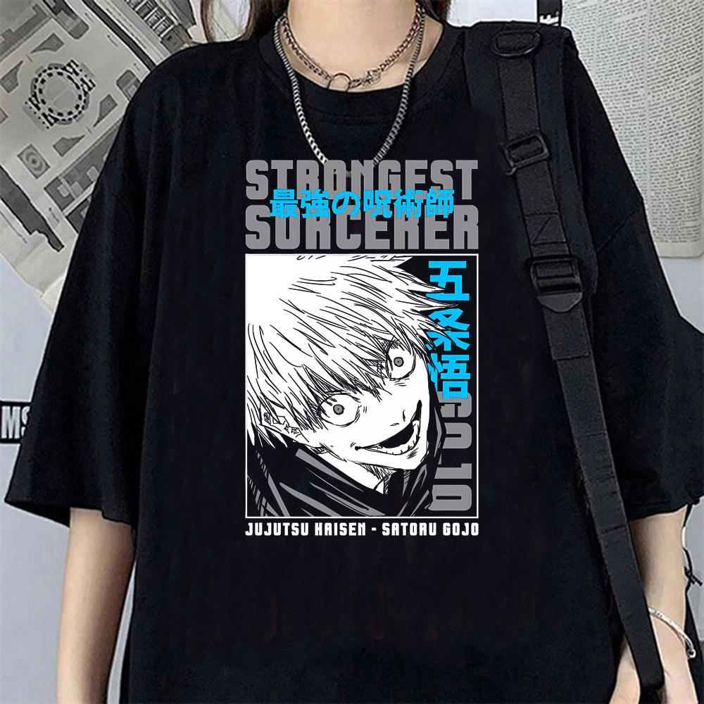 Jujutsu Kaisen shirt female korean clothes anime Grunge Gothic graphic Psychedelic Trendy korean clothes Breathable Graphic