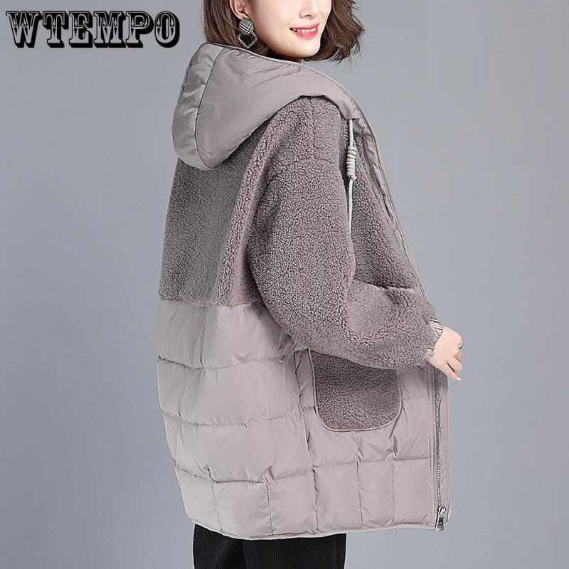 Bavlněné oblečení Dámské Bavlna střední délky Nové zesílené bavlněné oblečení Korejský styl Volný Velký kabát pro maminku z imitace jehněčí vlny