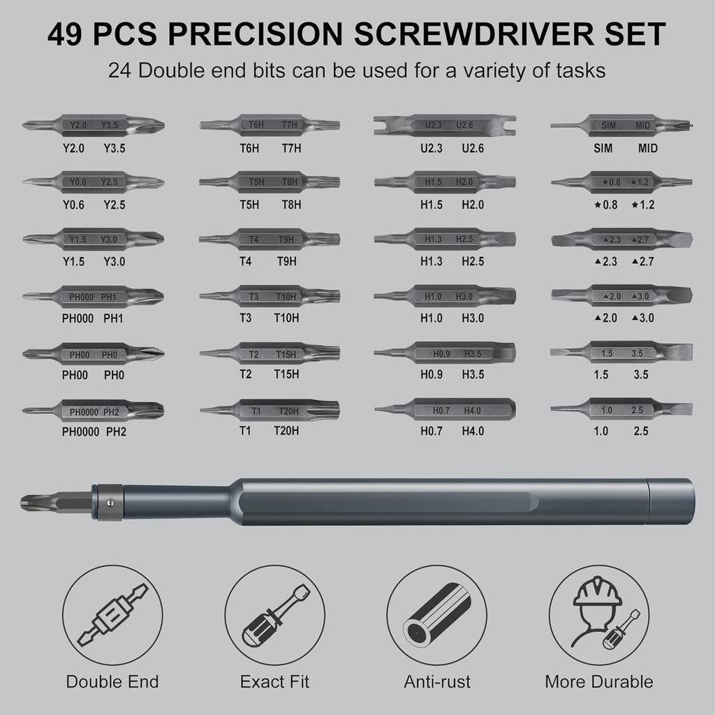 Precision Screwdriver Set 49 in 1 SHARDEN Small Screwdriver Set Magnetic Repair Tool Kit for Laptop, iPhone, Cell Phone, PC, MacBook, Tablet,