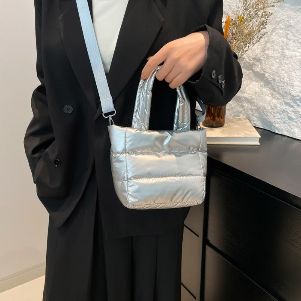 Adjustable Strap Puffy Handbag Large Capacity Tote Bag Gift Puffer Crossbody Bag Travel