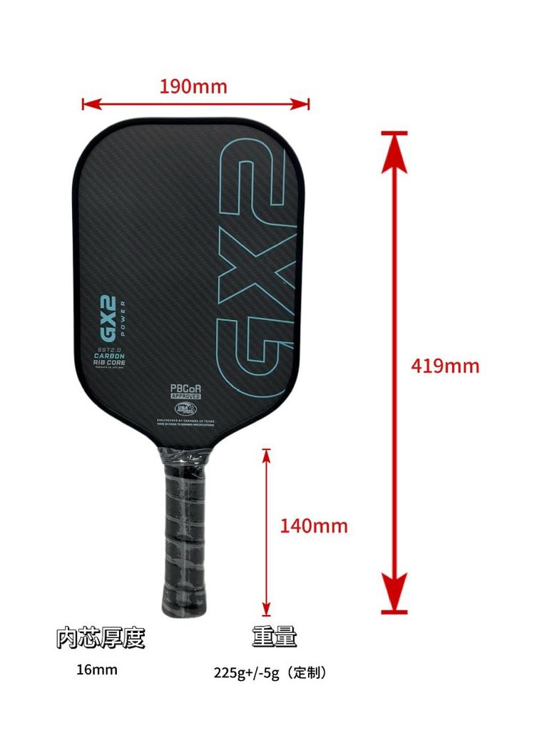 3K Carbon Fiber Pickleball Paddle GX2 Inner Core Lightweight Pro Outdoor Sports Racket