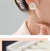 White Camellia Silver Needle Earrings - Elegant High-End Jewelry