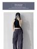 Women's French Windproof Wide-Leg Pants for Spring/Autumn: Casual, Loose, Petite Fit, Ideal for Mountaineering and Sports.