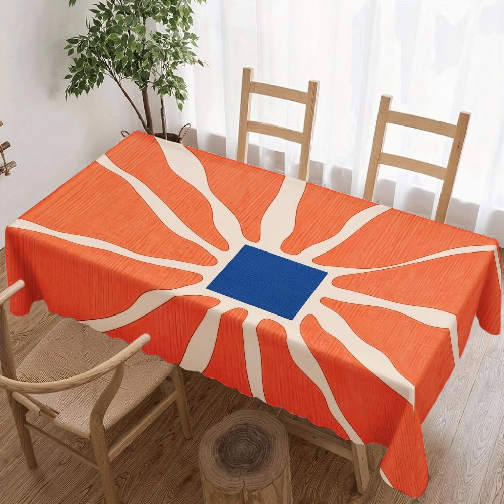 Abstracte Zonneschijn Rechthoekige Tafelkleed voor Tafeldecoratie Keuken Eetkamer Waterdicht Herbruikbaar Tafelkleed voor Tafels Binnen Buiten 140x180cm