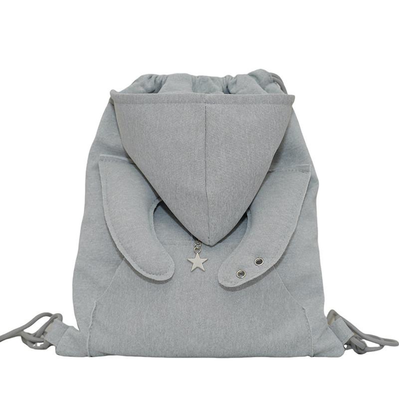 Girls Canvas Backpack With Drawstring Hood And Angel Wing Pattern For Daily Use And Travel