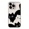 Cute Black White Cat Wa Oh Print Phone Case for iPhone 17 16 15 14 13 12 11 16E Series Pro Max Plus Double Layer Protection