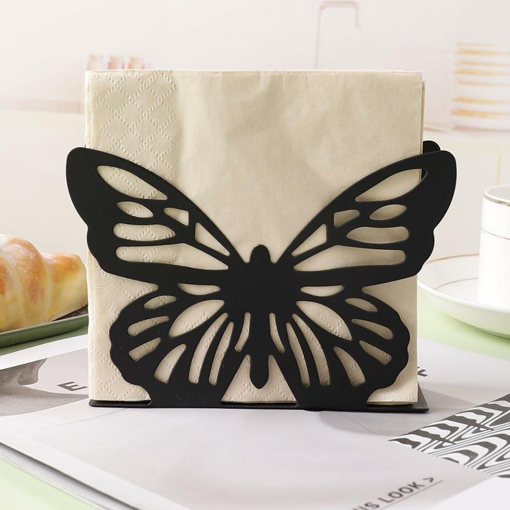 Hollow Butterfly Napkin Holder Restaurant Hotel Cafe Bar Table Decorative Iron Tissue Dispenser