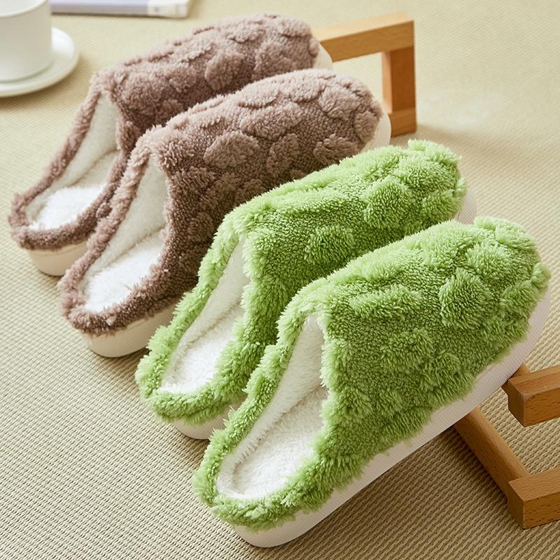 New cotton shoes women's winter home indoor thick bottom non-slip warm household couple plush cotton slippers men