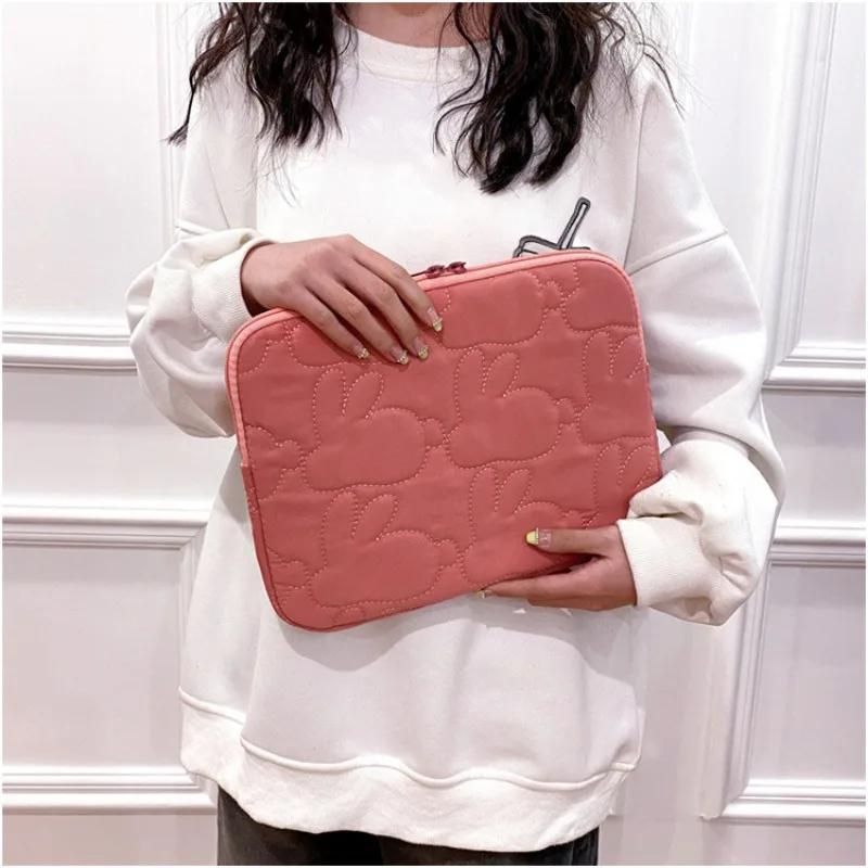 Embroidery Rabbit Pattern Cute Shockproof Laptop Sleeve Case Bag 11 13 Inch For Macbook For Samsung Laptop And Tablet Pouch