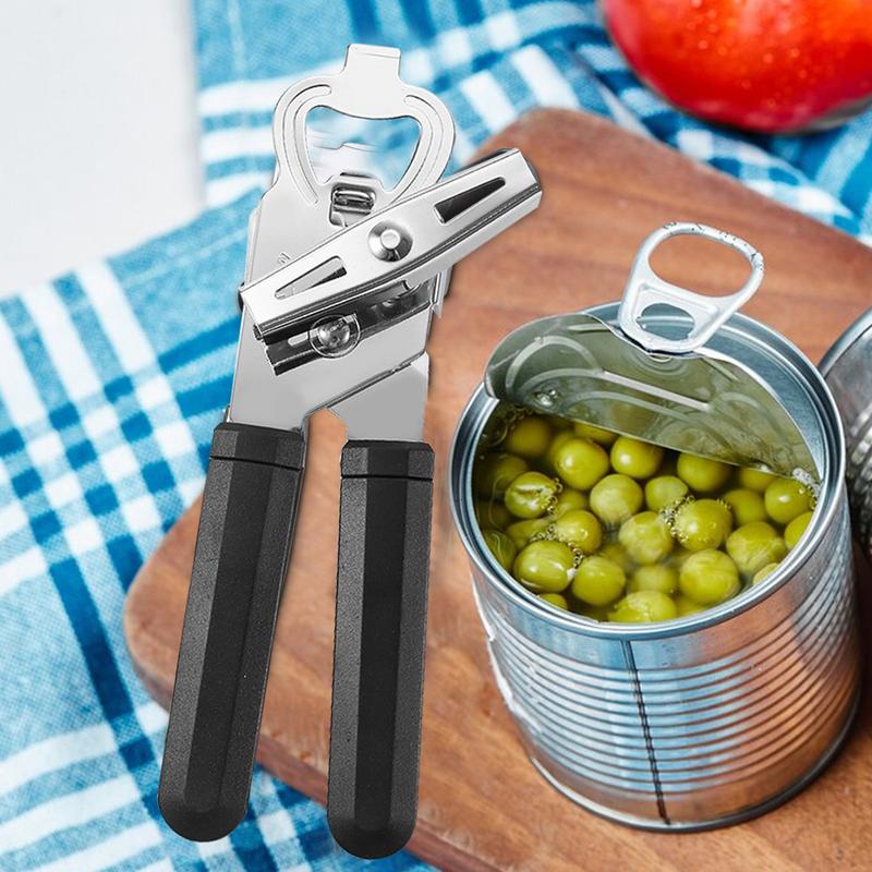 Stainless Steel Can Opener Stainless Steel Manual Can Lid Opener Multi-Functional Lid Remover Tool For Beer Bottle Lids Oval Or