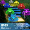 Double Jellyfish Solar Light 7 Gradient Colors Solar Garden Light LED Fiber Optic Lamp Outdoor Waterproof Decoration Ground Lamp