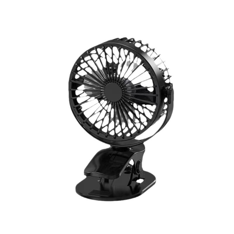 USB Rechargeable Silent Clip-on Desk & Bedside Fan - High-Power Mini Car Fan