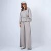 Womens 2026 Fall Casual 2-Piece Set Loose Hoodie Wide-Leg Pants With Drawstring Pure Color Streetwear Outfit