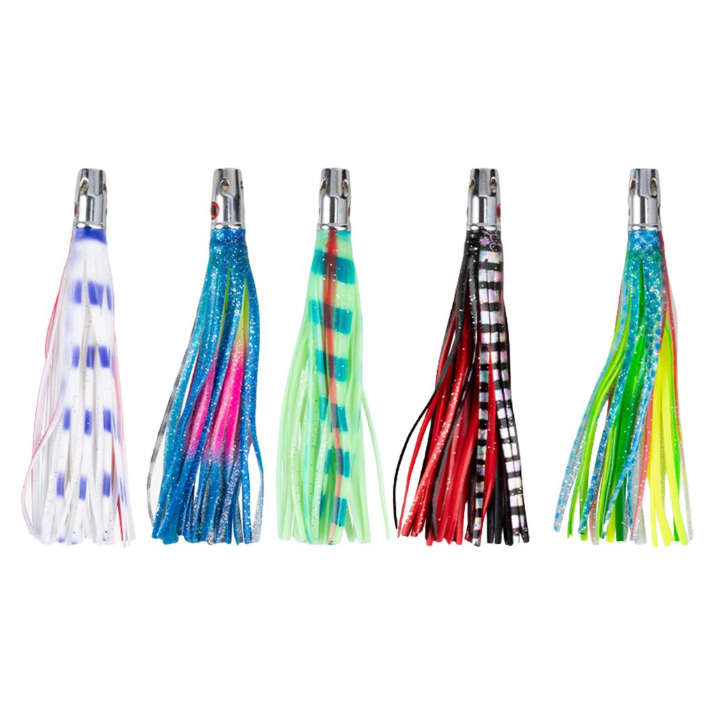 Copper Head Octopuses Squid Skirt Baits Seawater Fishing Lures Octopuses Squid Skirt Trolling Lures Octopuses Baits