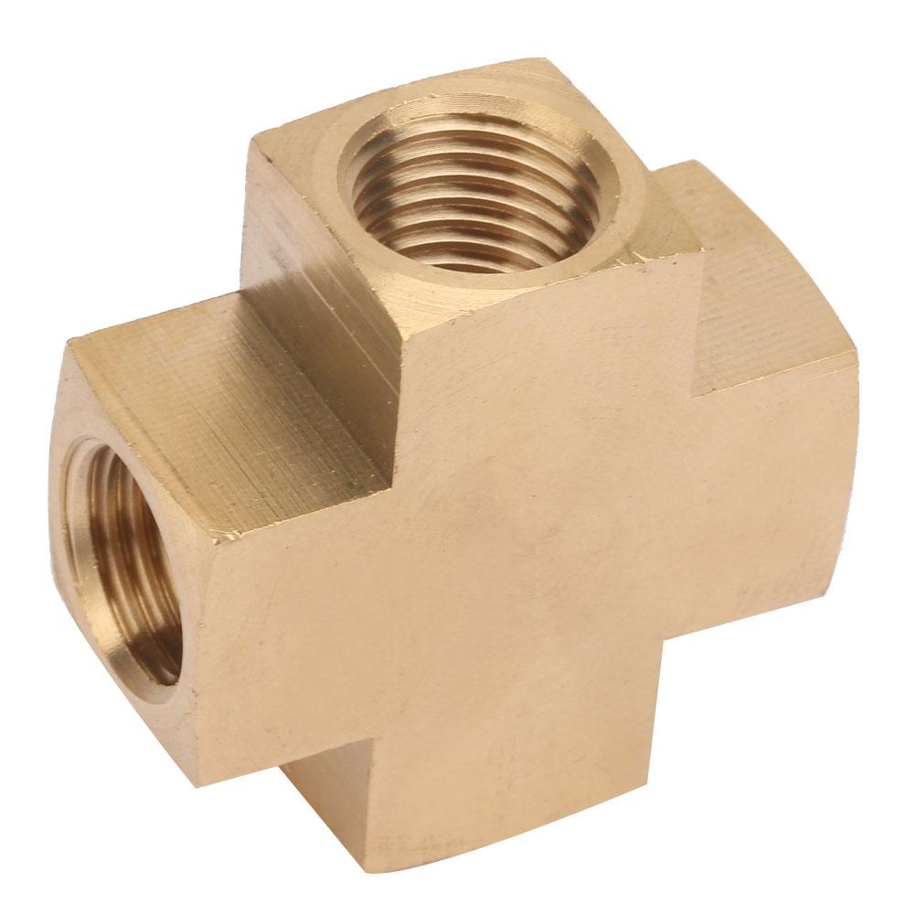 14"" FNPT Mässingsrörfittingsadapter 4-vägs Lika Hylskoppling Industriverktyg