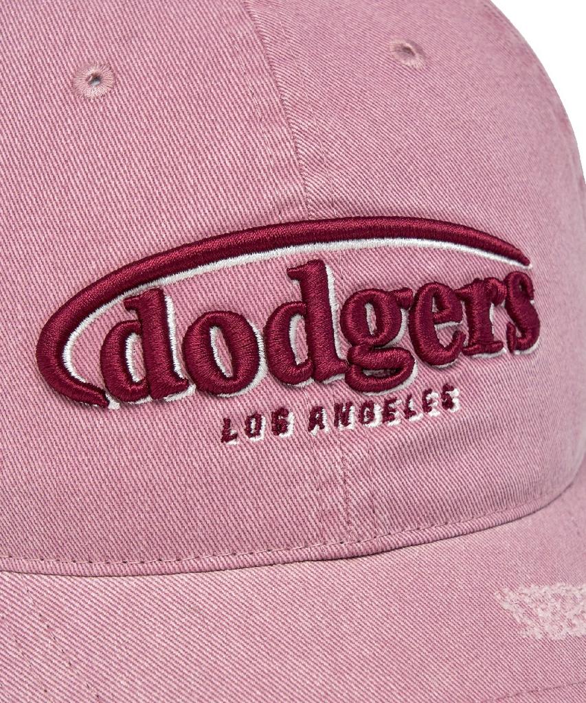 Emelbi Vintage Damaged Curve Logo Unstructured Ball Cap La (Pink)