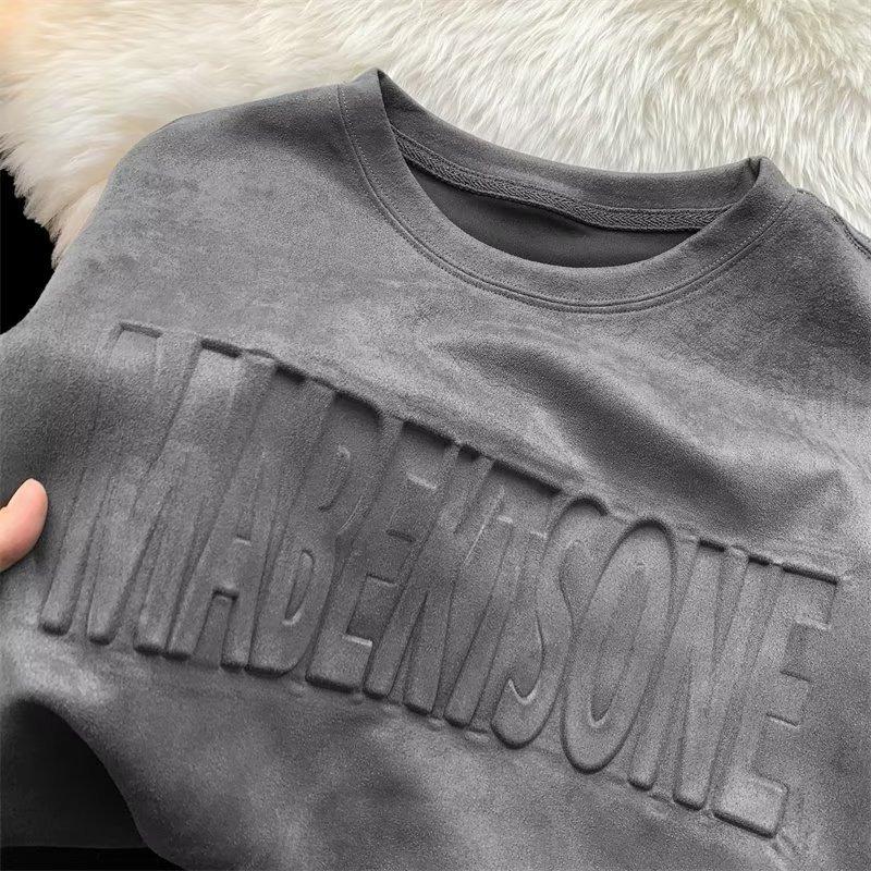 Summer American Retro Ins Fashion Brand Fashion Casual Loose Short Sleeve Youth Popular All-match Round Neck Half Sleeve Clothes