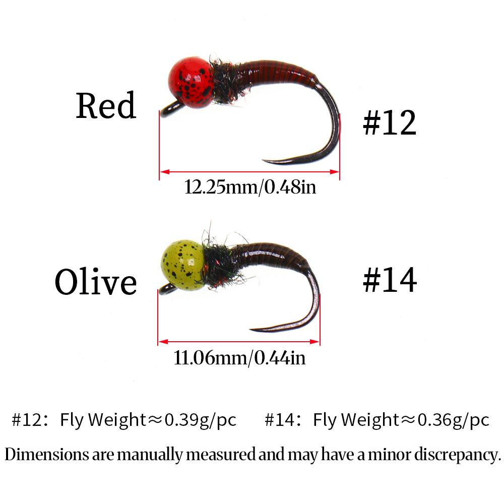 3pcs/4pcs #12 #14 Fast Sinking Offset Tungsten Beadhead Barbless Jig Perdigon Nymph Fly Fishing Trout Lures Black Spotted