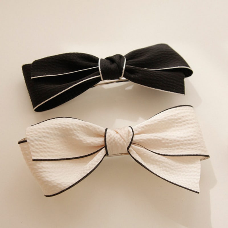 

J.Lauren Fabric Line Ribbon Outo Hair Pin H01173 white
