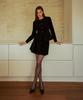 LETTRE DE LE TOILE Mila Velvet Box Pleats Skirt (Black)