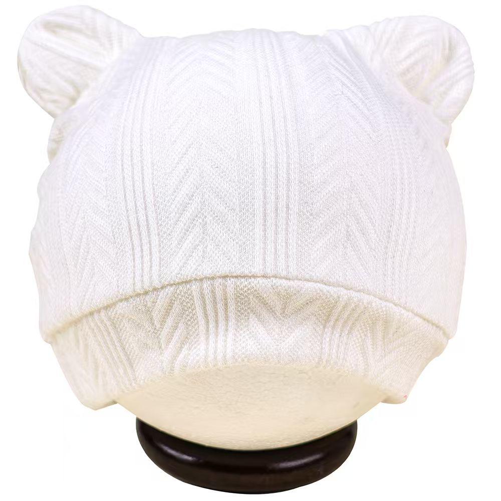 Erkek ve Kız Çocukları İçin Sevimli Yenidoğan Ayı Kulaklı Örgü Şapka