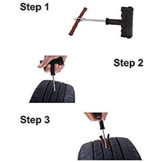 8-in-1 Tubeless Tyre Puncture Repair Kit for Car, Bike, Scooter & SUV – Universal Emergency Flat Tire Fix Tool Set with Storage Bag (Assorted)