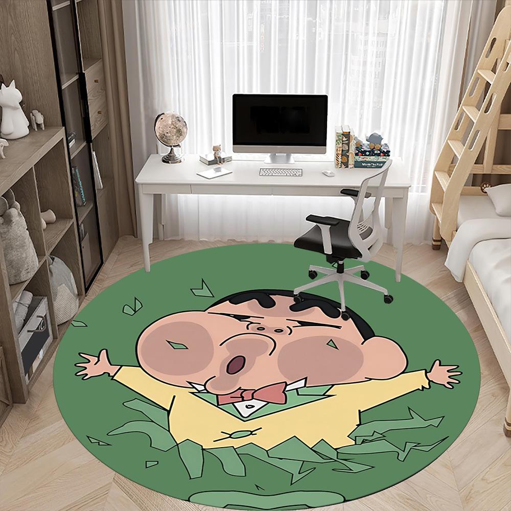1pc Crayon Shin-chan Office Round Area Rug, Under Office Chairs Bedroom Living Room Home Decor a1022147
