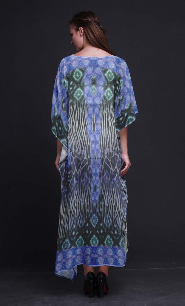 Phagun Giraffe & Zebra Animal Skin Beach Kaftan Bikini Cover up Womena    s Maxi Dress Long