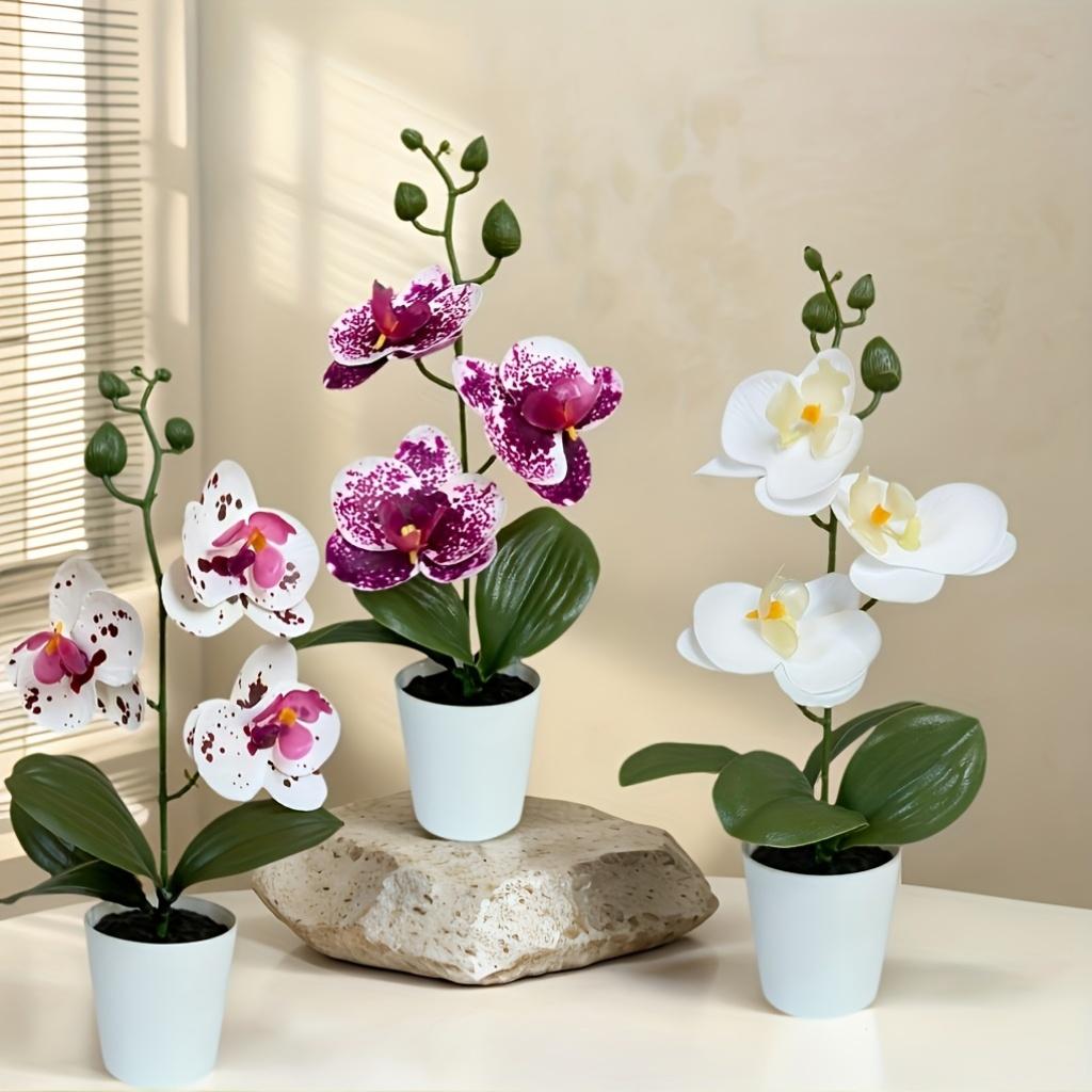 1/3pcs Realistic Fake Orchid Stems, Premium Plastic for Indoor Outdoor, Low Maintenance Home & Office Decor, Artificial Flowers