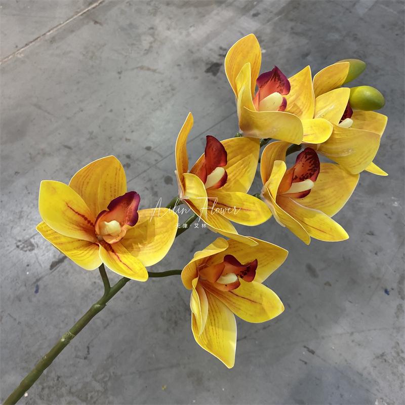 3D tištěná dekorace orchideje Cymbidium - Měkká a realistická umělá květina pro svatby a domácí dekoraci