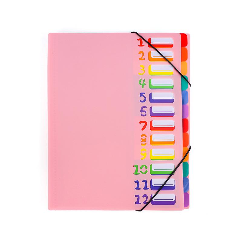 Meerlaagse A4 Witte Documenthouder met Regenboog Tabs - Studenten Examenmap en Archiefmap