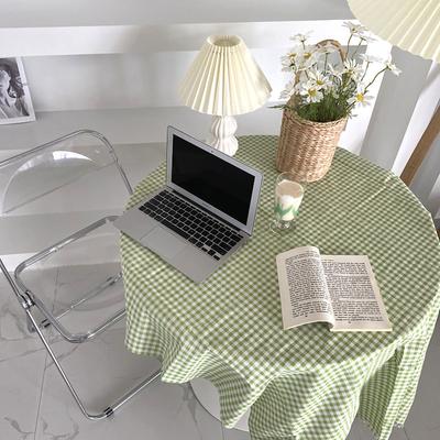 Desk Tablecloth Plaid Table Cover Linen Cotton Backdrop Dustproof Home Decoration for Office