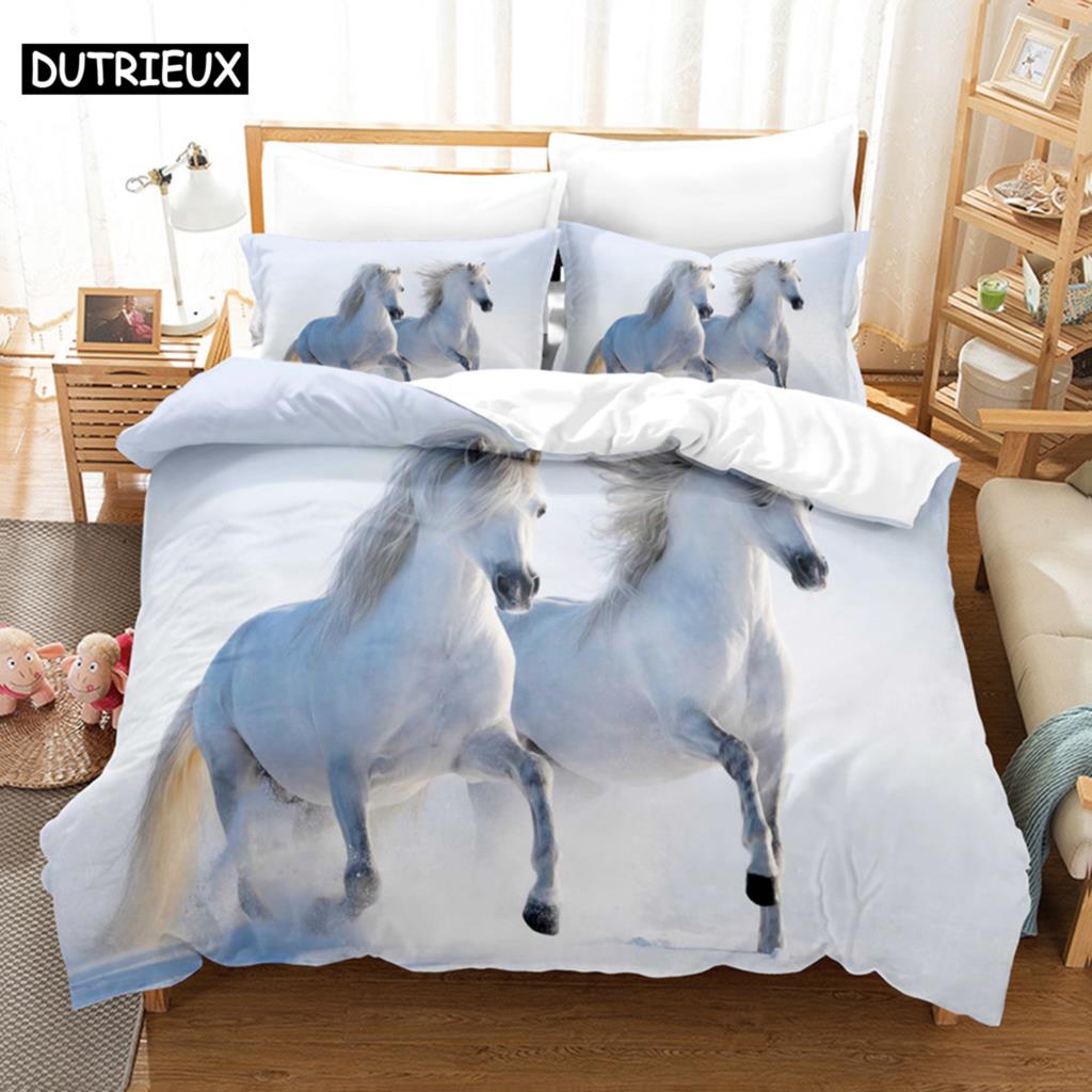 Comforter 3D Printed Queen - Size Horse - Themed Bedding Set For Bedroom