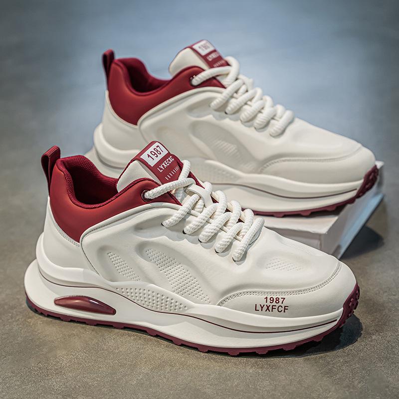 Frühling dicke Sohle höhenverstellend Papa Schuhe Student Leder Freizeit Sportschuhe niedrig