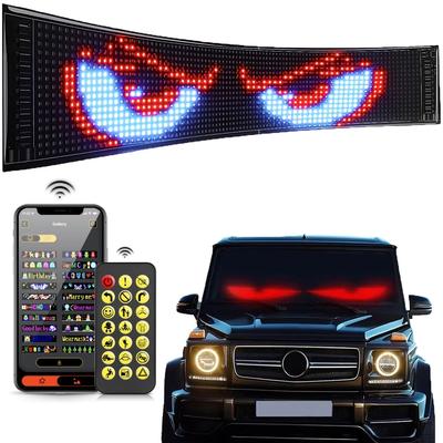 RGB LED Matrix Pixel Panel Flexible Waterproof Scrolling Text Advertising Sign Bluetooth APP Programmable Screen for Car Display