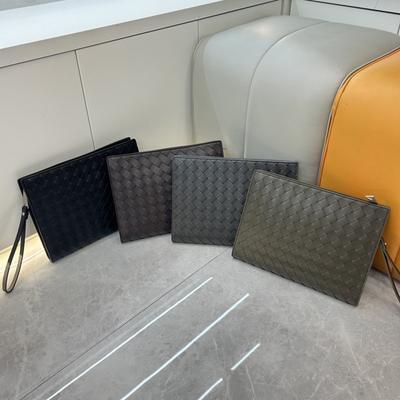 Porte-cartes Portefeuille Tissé en Cuir Véritable pour Hommes Femmes Compact Business Commuter Sac Pochette Noir Café Gris Vert