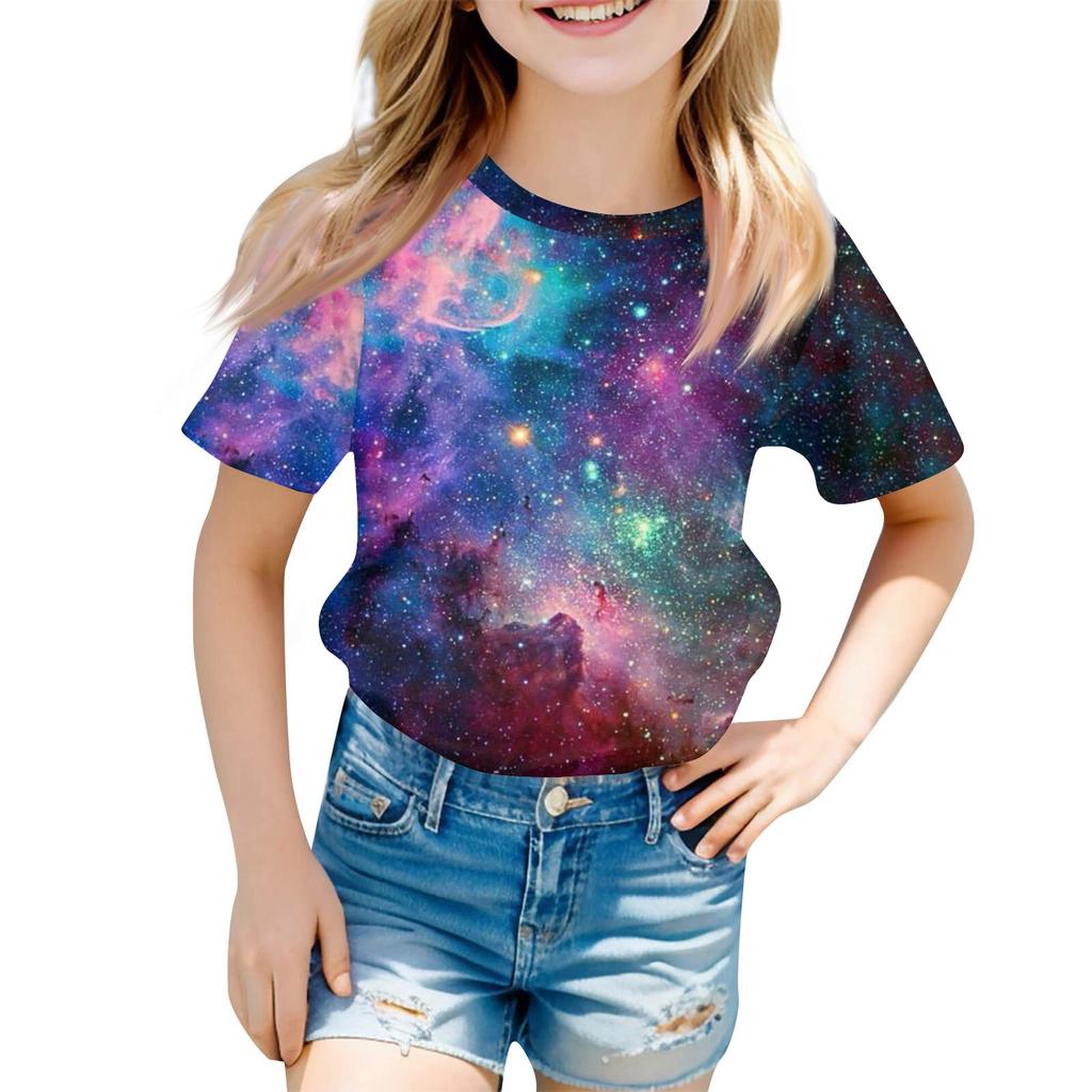 Children's Fashion Casual Short Sleeve Easter Bunny Printed Round Neck Short Sleeve T-Shirt Top
