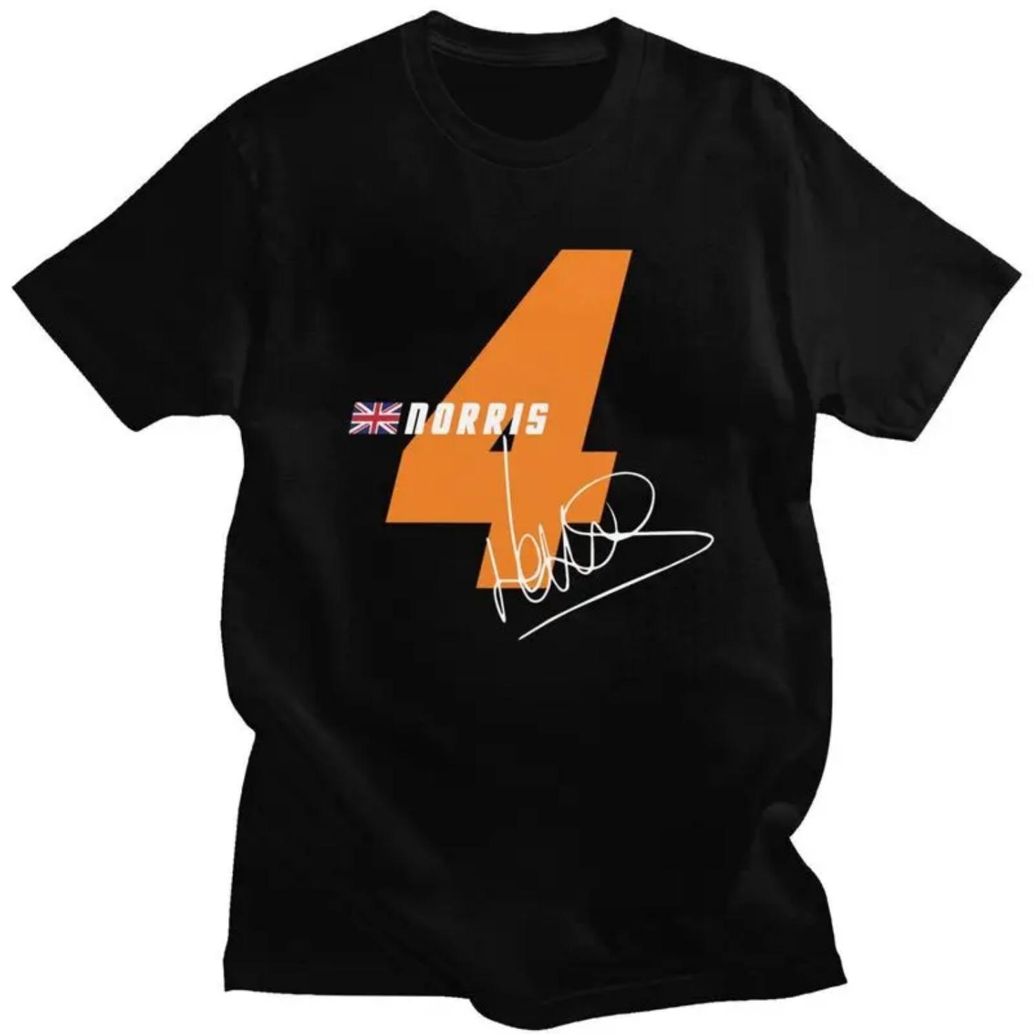 

Custom Mens L-Lando Norris Motorcycle Racing T Shirts Short Sleeves Cotton Tshirt T-shirt Leisure Tees Loose Fit Clothes S чёрный