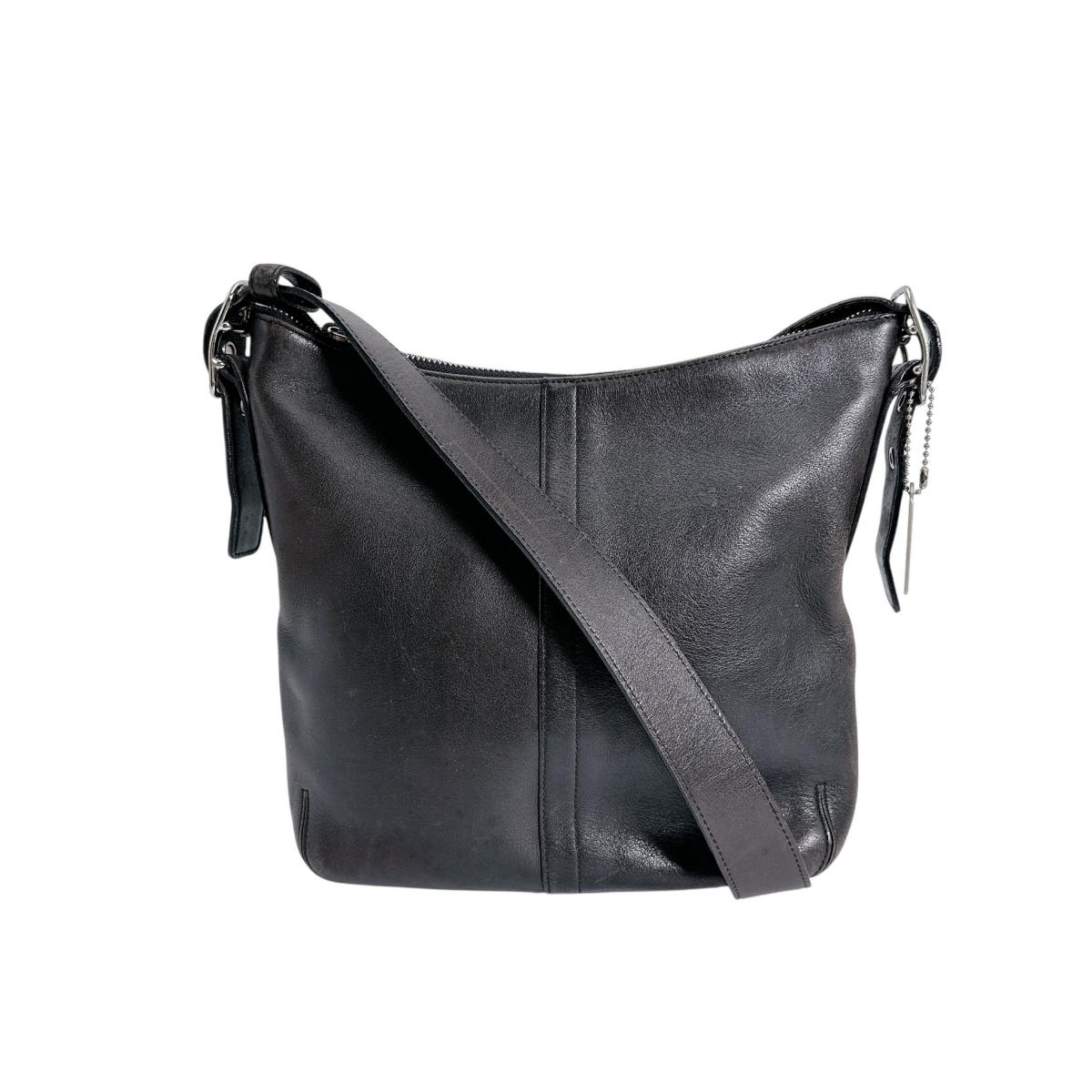 COACH Plain Shoulder Bag leather Brown Brown Women H2S-9326 Used