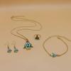 Christmas Series Jewelry Set: Santa, Reindeer, and Bell Earrings, Necklace, Bracelet, and Ring