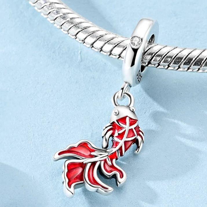 Karp Fisk Kopparberlock Lyckosam Hänge Passar Originalarmband DIY Fint Smycke För Kvinna