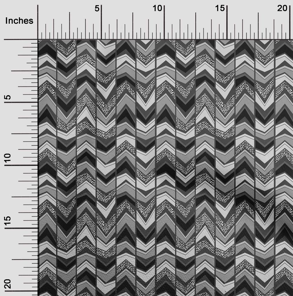 oneOone Baumwoll-Flex-Graustoff, geometrisches Nähmaterial, bedruckter Stoff, Meterware, 40 Zoll