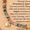Elegant Heart Charm Bracelet Natural Stone Stone Handchain Adjustable Wristchain Daily Wear Jewelry for Trendy Women