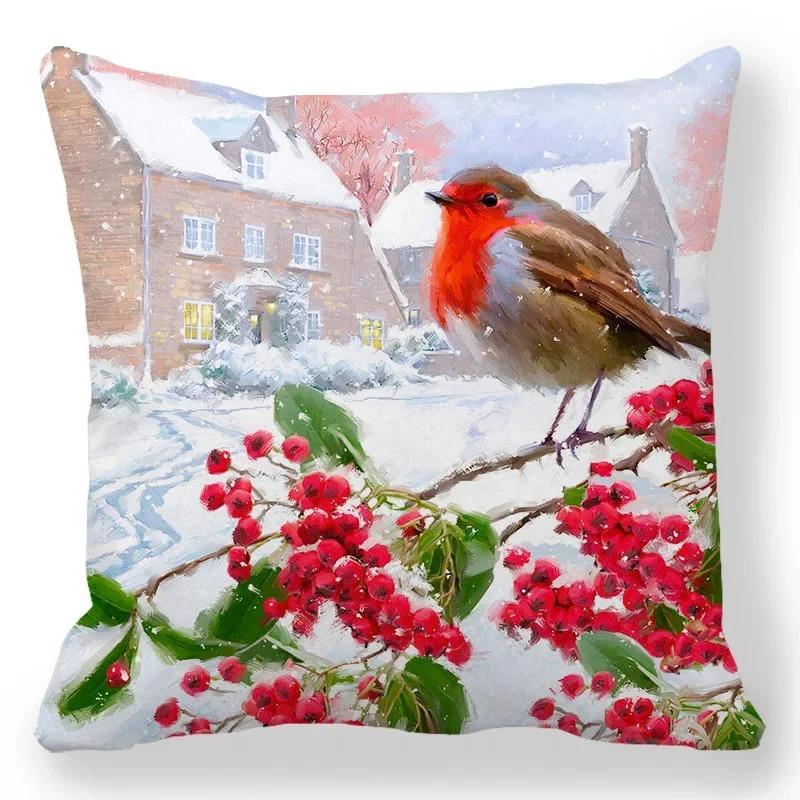 1 piece of Christmas Day party decoration pillowcase Winter Snowman animal print cushion suite room home decoration gift
